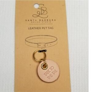 Santa Barbara Leather Pet Tag Talk to the Tail Dog Cat
